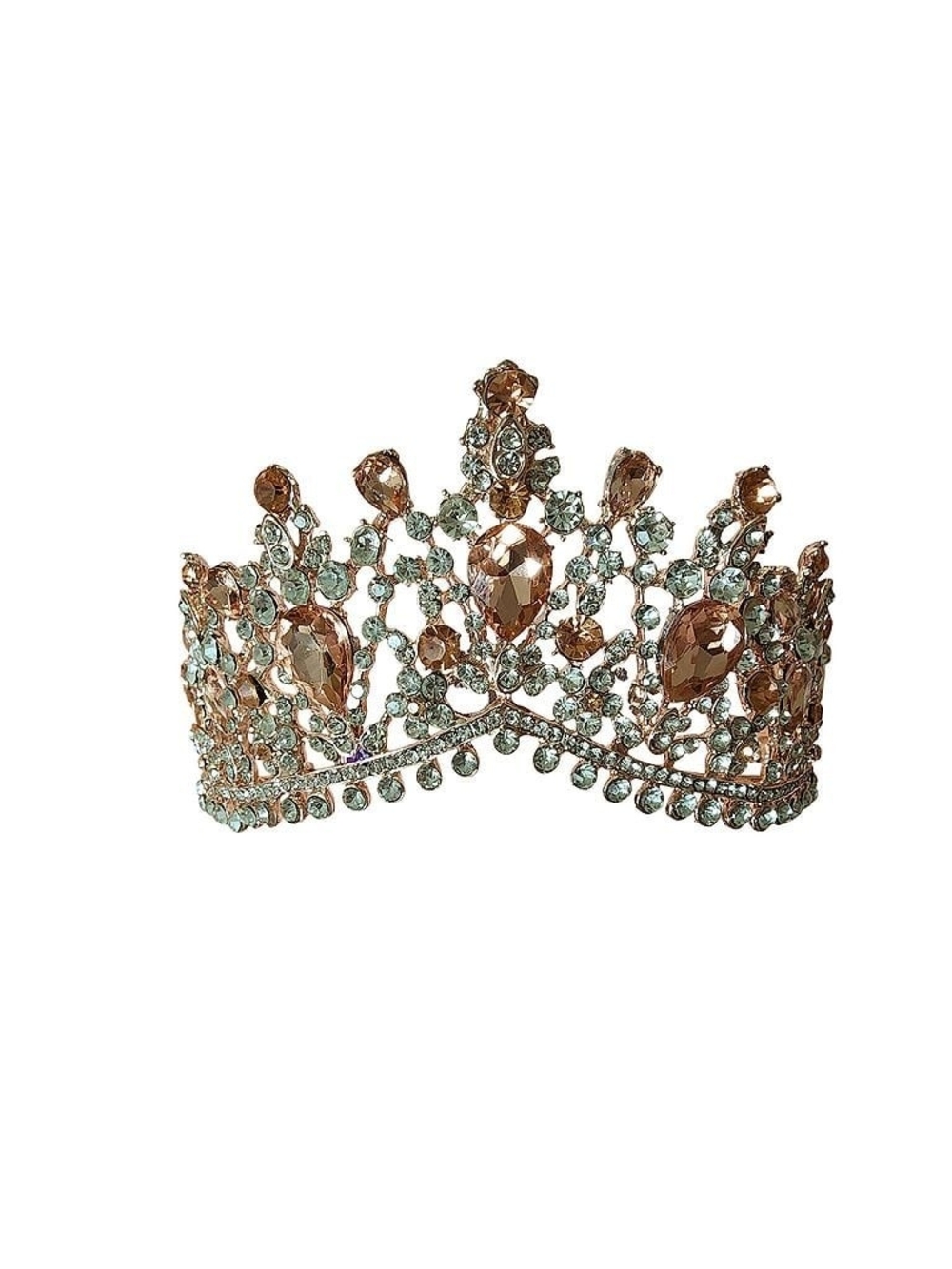 Rose Gold Crystal Bridal Tiara Crown - Elegant Women’s Headpiece